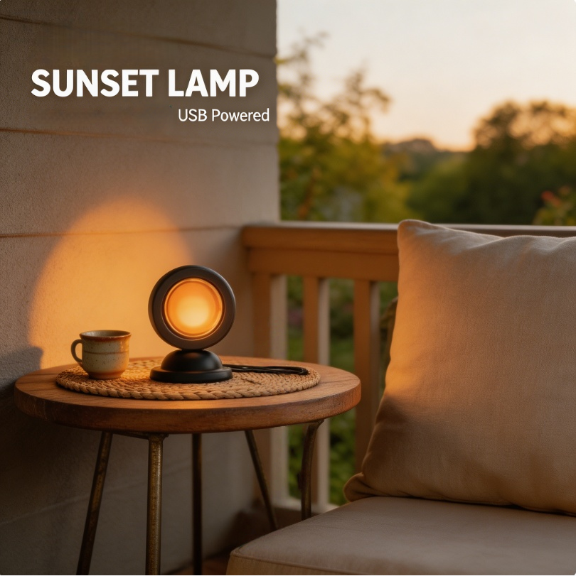 Photography Yellow Light - Mini Sunset Lamp Amber LED Projection