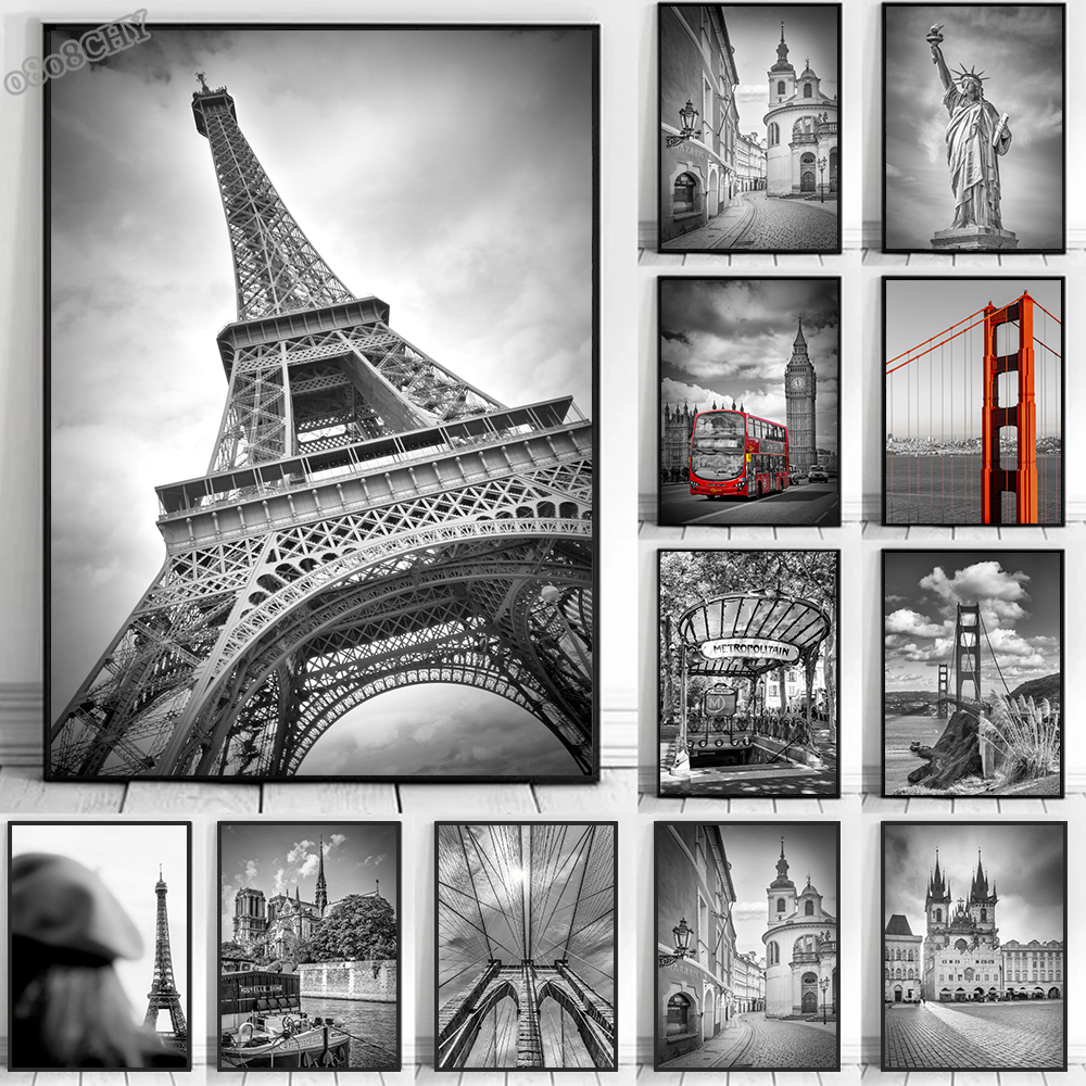 Photography New York - 1pc frameless Black White Beautiful City