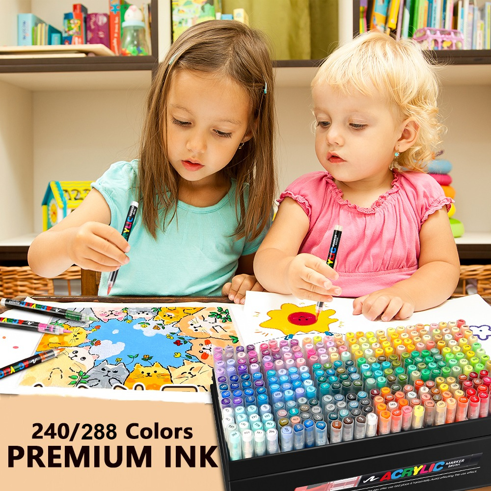 Photography Major - 240/288 Colors Art Markers Soft Brush