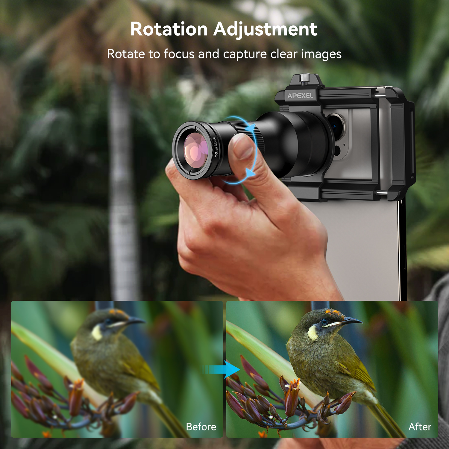 Photography Major - APEXEL 6X Telephoto Macro Lens Holder