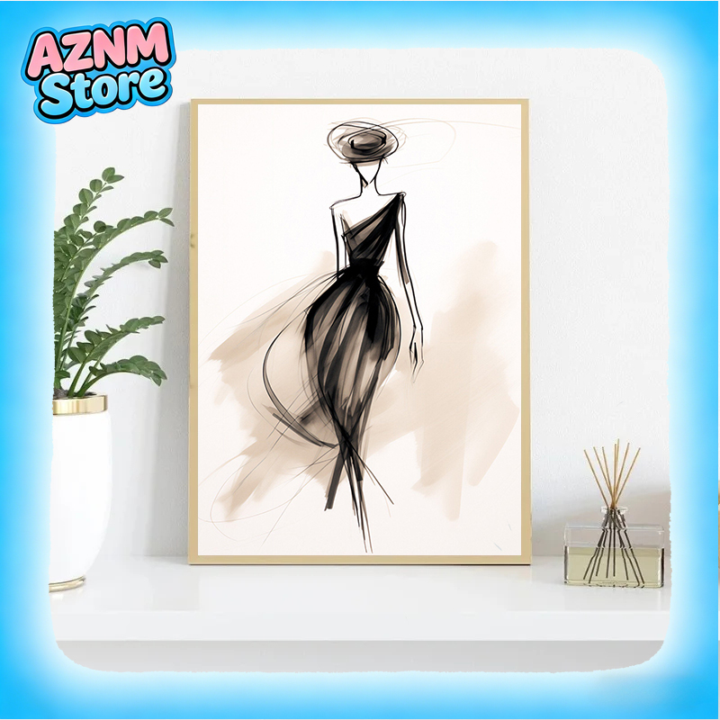 Photography Trend - Fashion Design Sketch Abstract Woman Line