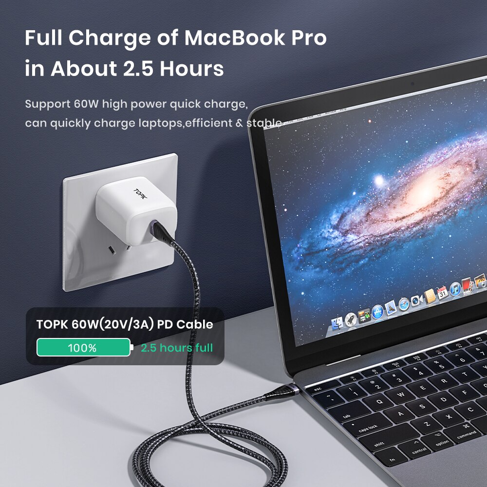 TOPK 60W USB C To Type C Cable - đánh giá và giá Photography Kit Xiaomi